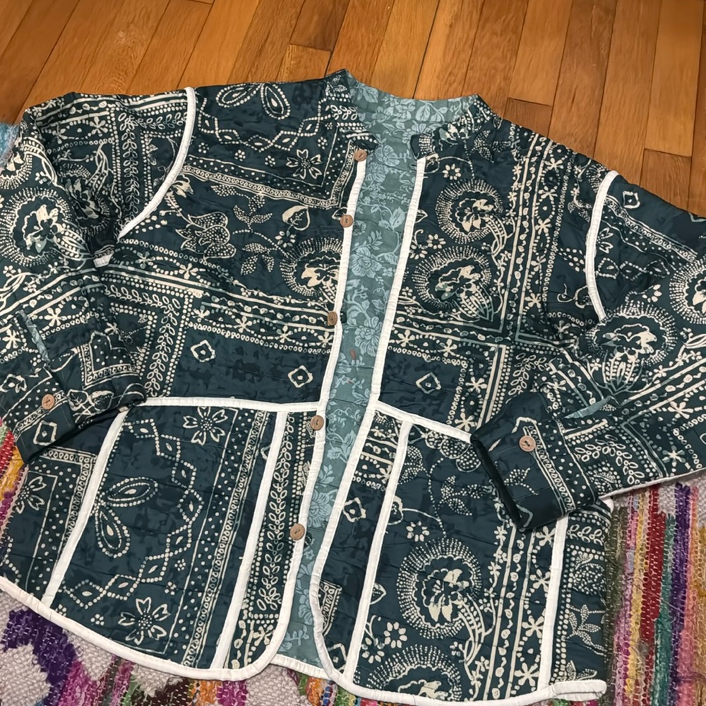 Reversible paisley floral jacket